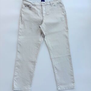 NYDJ Silver Gray Straight Ankle Jeans